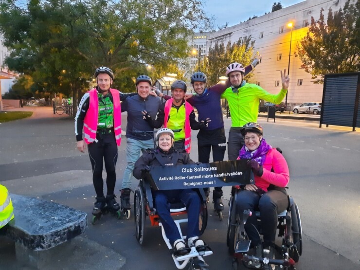 Des équipages de roller-fauteuil au Festi&rsquo;Loire Roller de Nantes