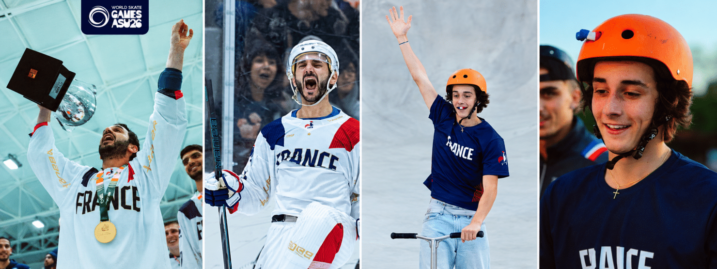 World Skate Games : L’équipe de France de roller hockey et Andrea Gauduel en trottinette champions du monde !