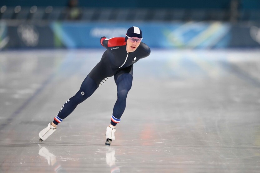 Jeux Olympiques de Milan-Cortina 2026 Timothy Loubineaud au pied du podium sur le 10 000 m