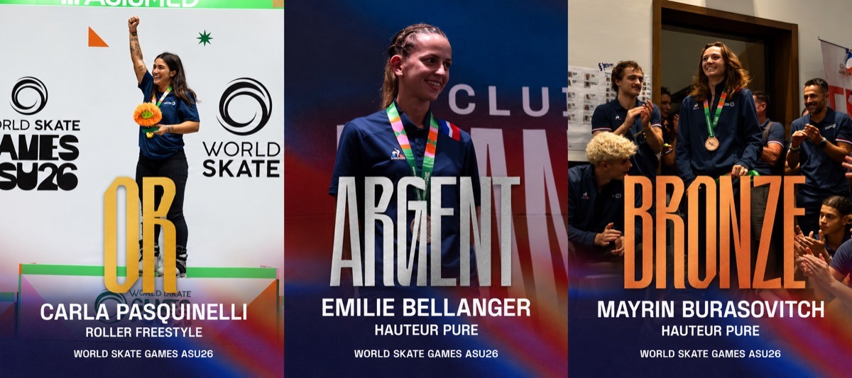 Image de l'article : World Skate Games 2026 - Jour 6 : 3 médailles, un 8e titre mondial et deux finales en vue !